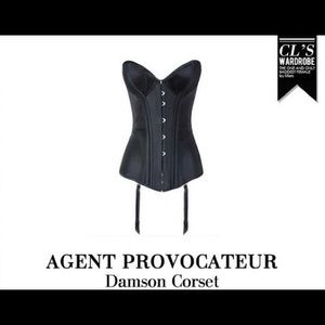 ~ AGENT PROVOCATEUR ~ Damson CORSET Amazing~ Black Satin ~ A/B Cup …